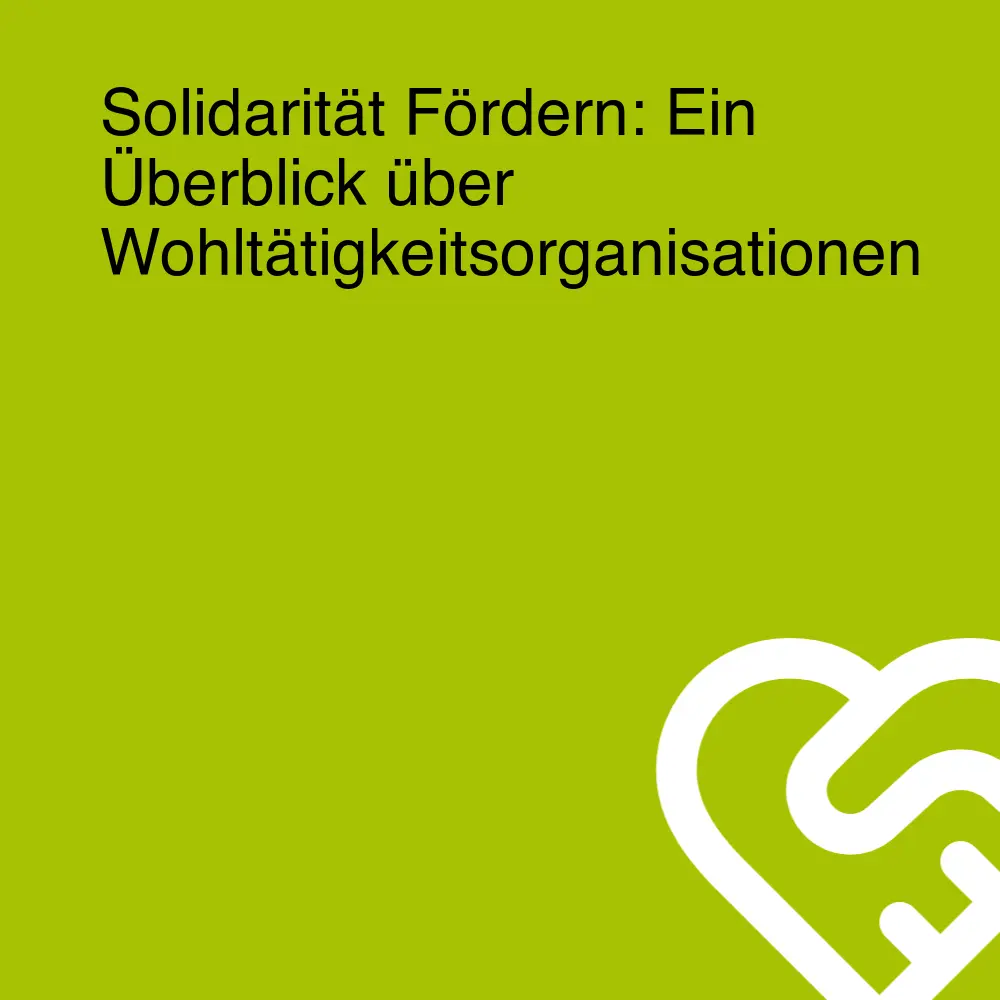 Solidarität Fördern: Ein Überblick über Wohltätigkeitsorganisationen Solidarität Fördern: Ein Überblick über Wohltätigkeitsorganisationen