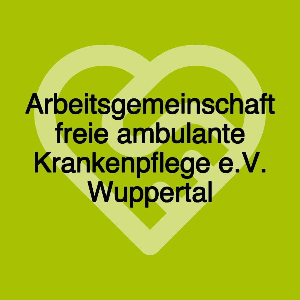 Arbeitsgemeinschaft freie ambulante Krankenpflege e.V. Wuppertal