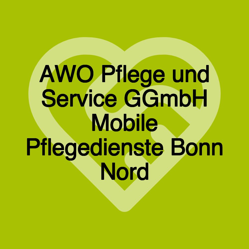 AWO Pflege und Service GGmbH Mobile Pflegedienste Bonn Nord