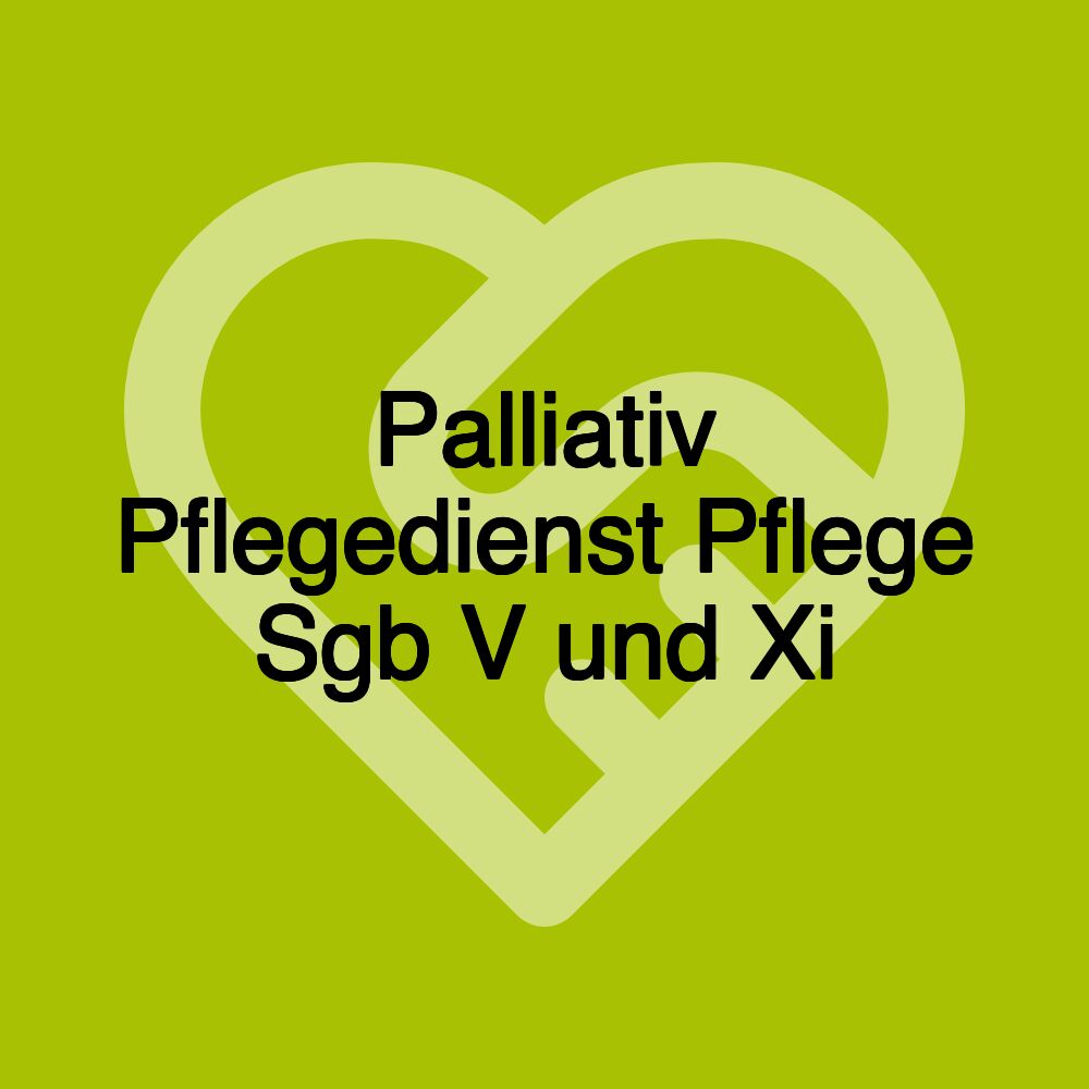 Palliativ Pflegedienst Pflege Sgb V und Xi