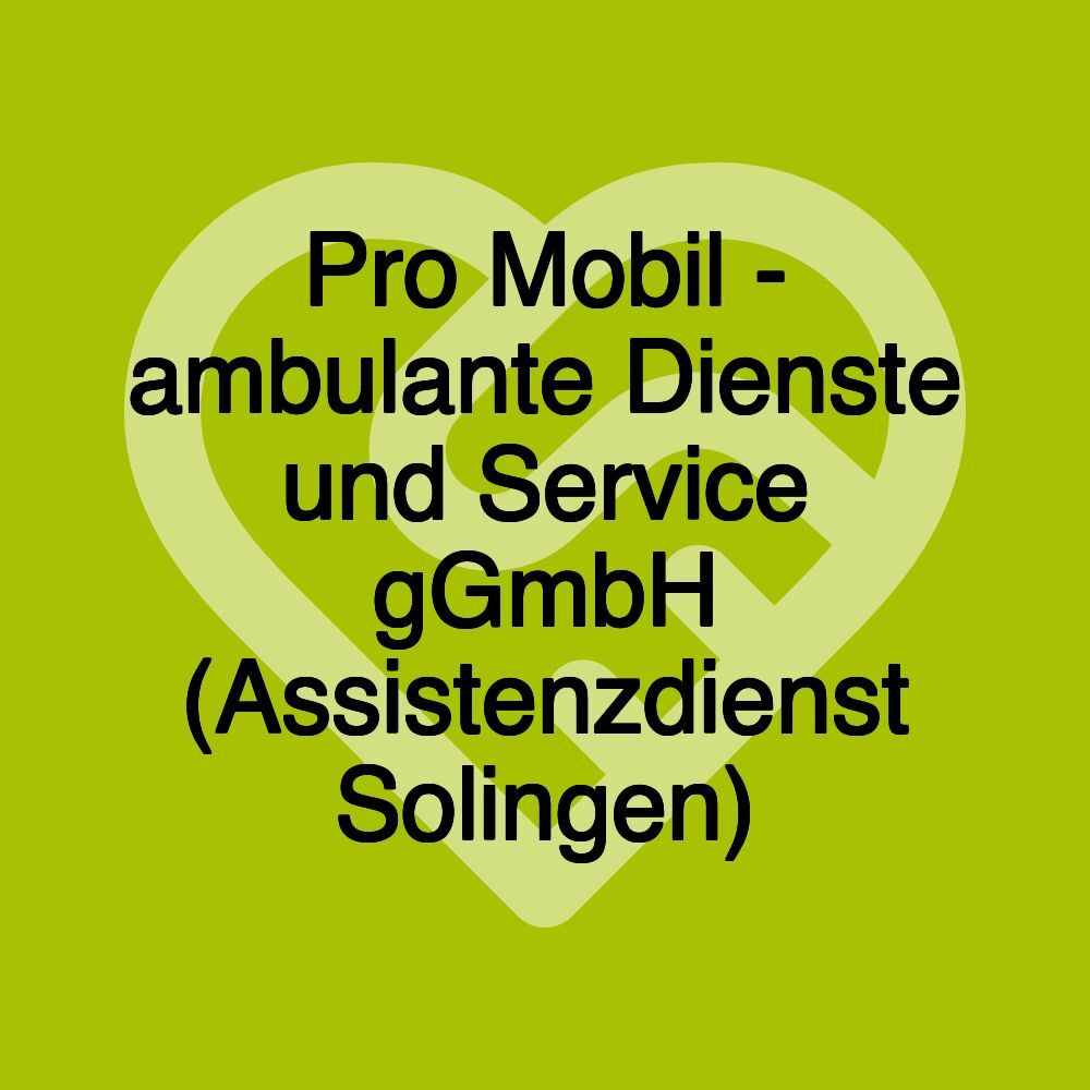 Pro Mobil - ambulante Dienste und Service gGmbH (Assistenzdienst Solingen)