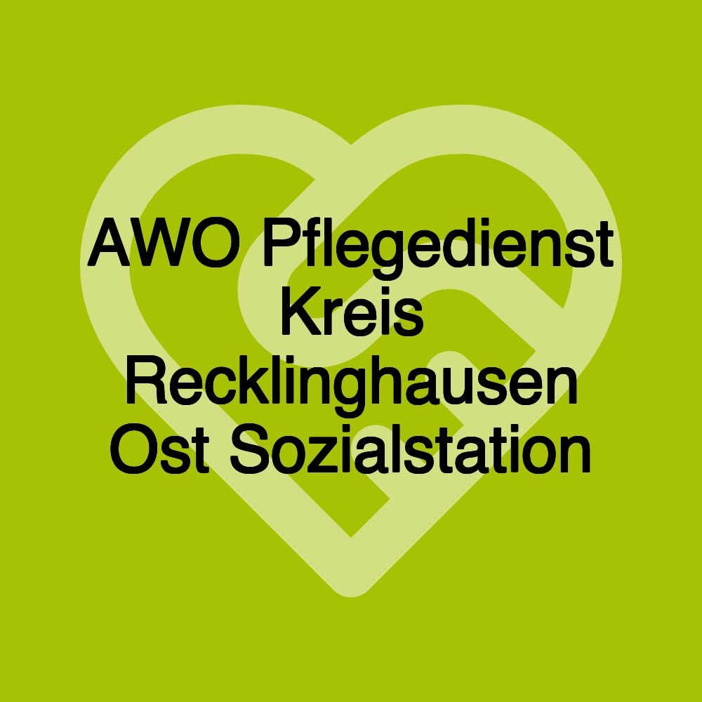 AWO Pflegedienst Kreis Recklinghausen Ost Sozialstation