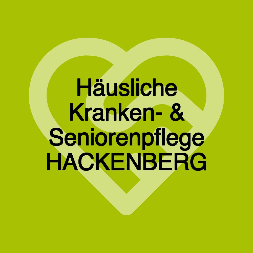 Häusliche Kranken- & Seniorenpflege HACKENBERG