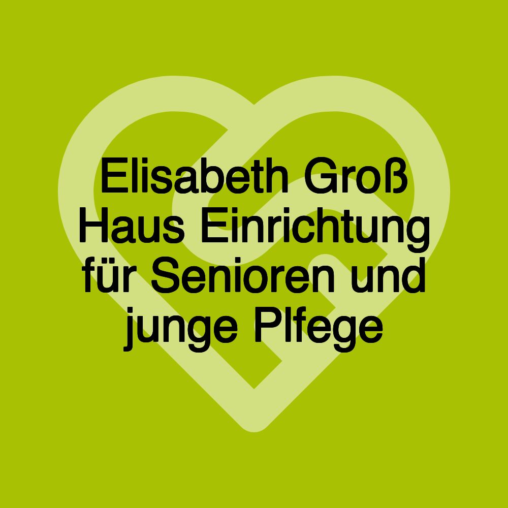 Elisabeth Groß Haus Einrichtung für Senioren und junge Plfege