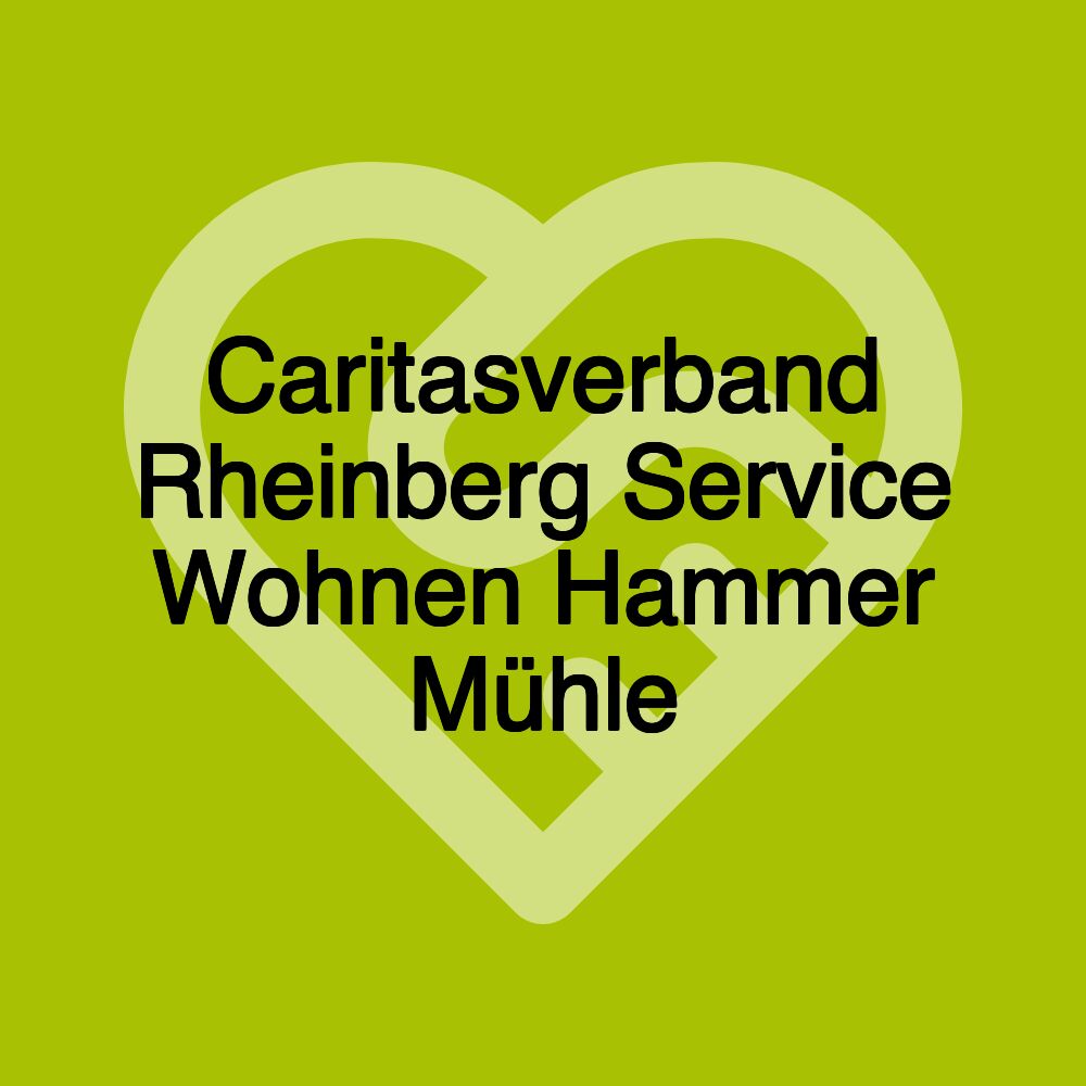 Caritasverband Rheinberg Service Wohnen Hammer Mühle