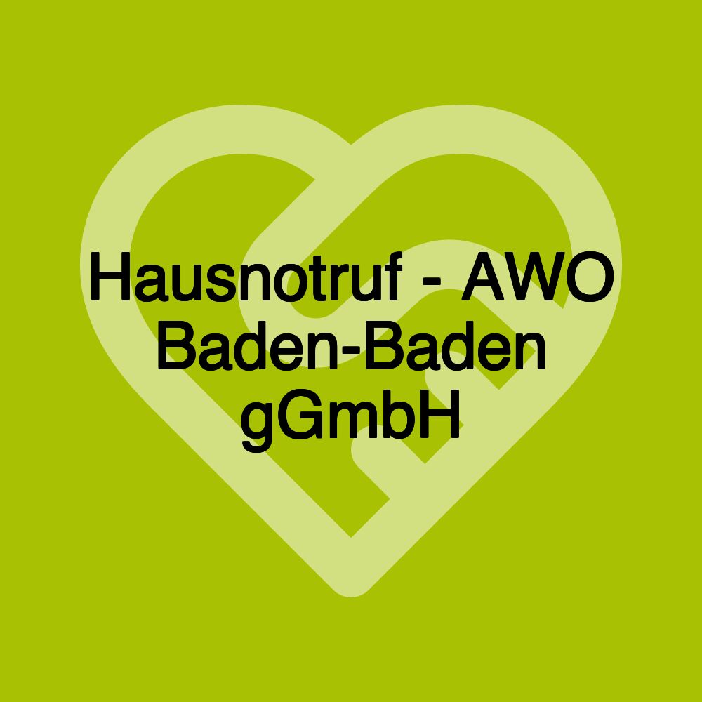 Hausnotruf - AWO Baden-Baden gGmbH