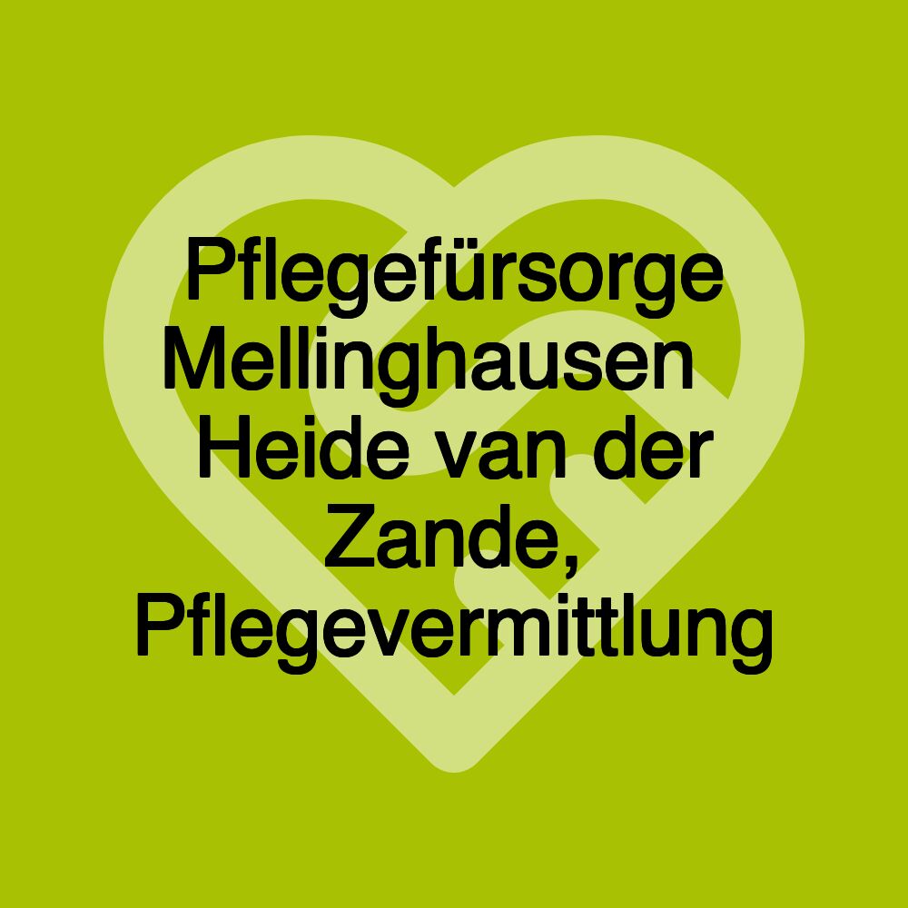 Pflegefürsorge Mellinghausen・ Heide van der Zande, Pflegevermittlung