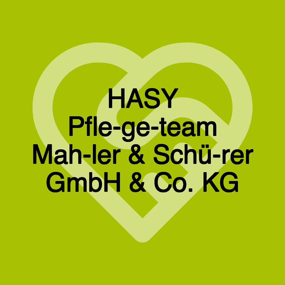 HASY Pfle­ge­team Mah­ler & Schü­rer GmbH & Co. KG