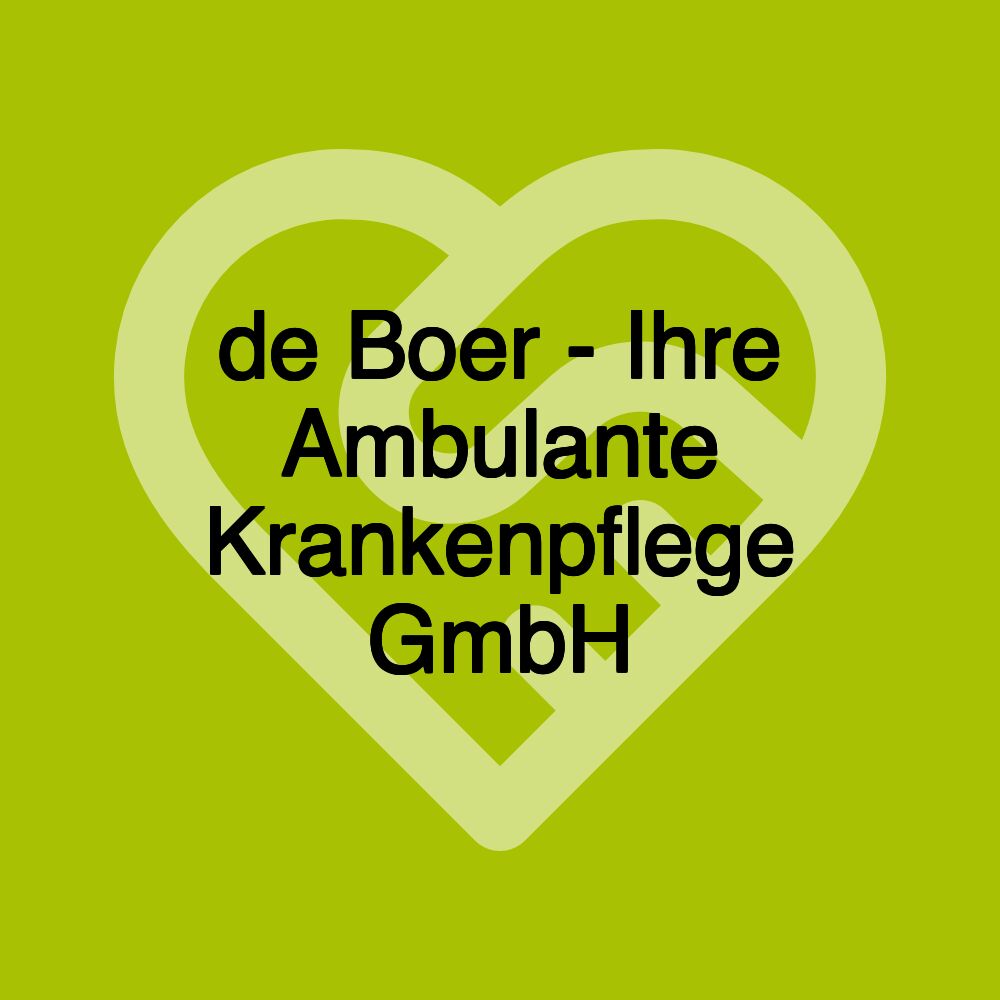 de Boer - Ihre Ambulante Krankenpflege GmbH