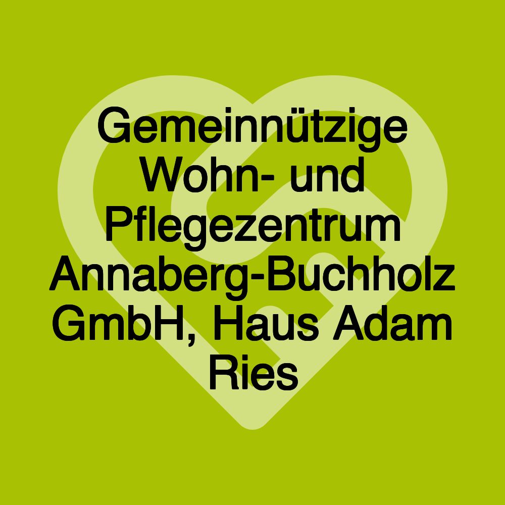 Gemeinnützige Wohn- und Pflegezentrum Annaberg-Buchholz GmbH, Haus Adam Ries