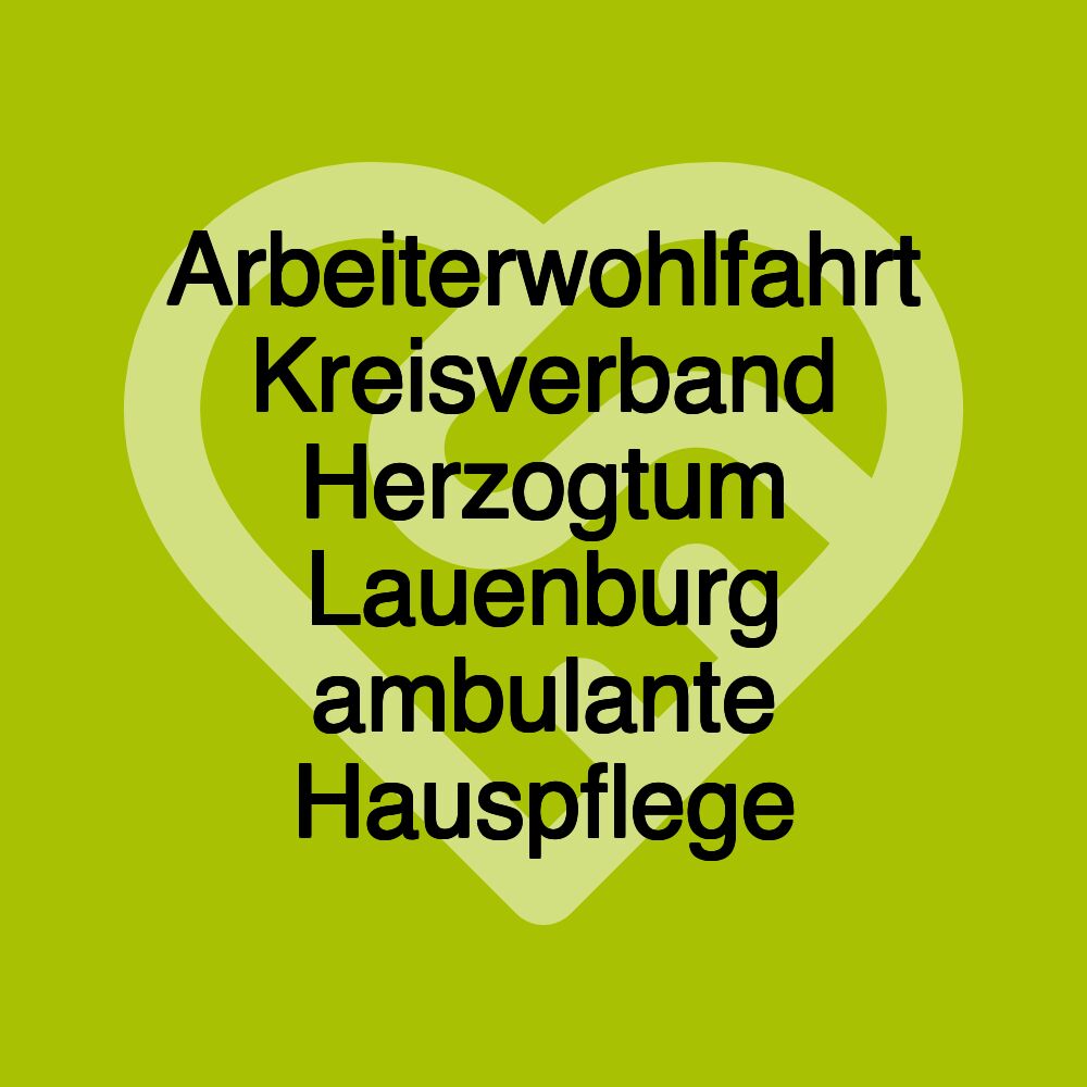 Arbeiterwohlfahrt Kreisverband Herzogtum Lauenburg ambulante Hauspflege