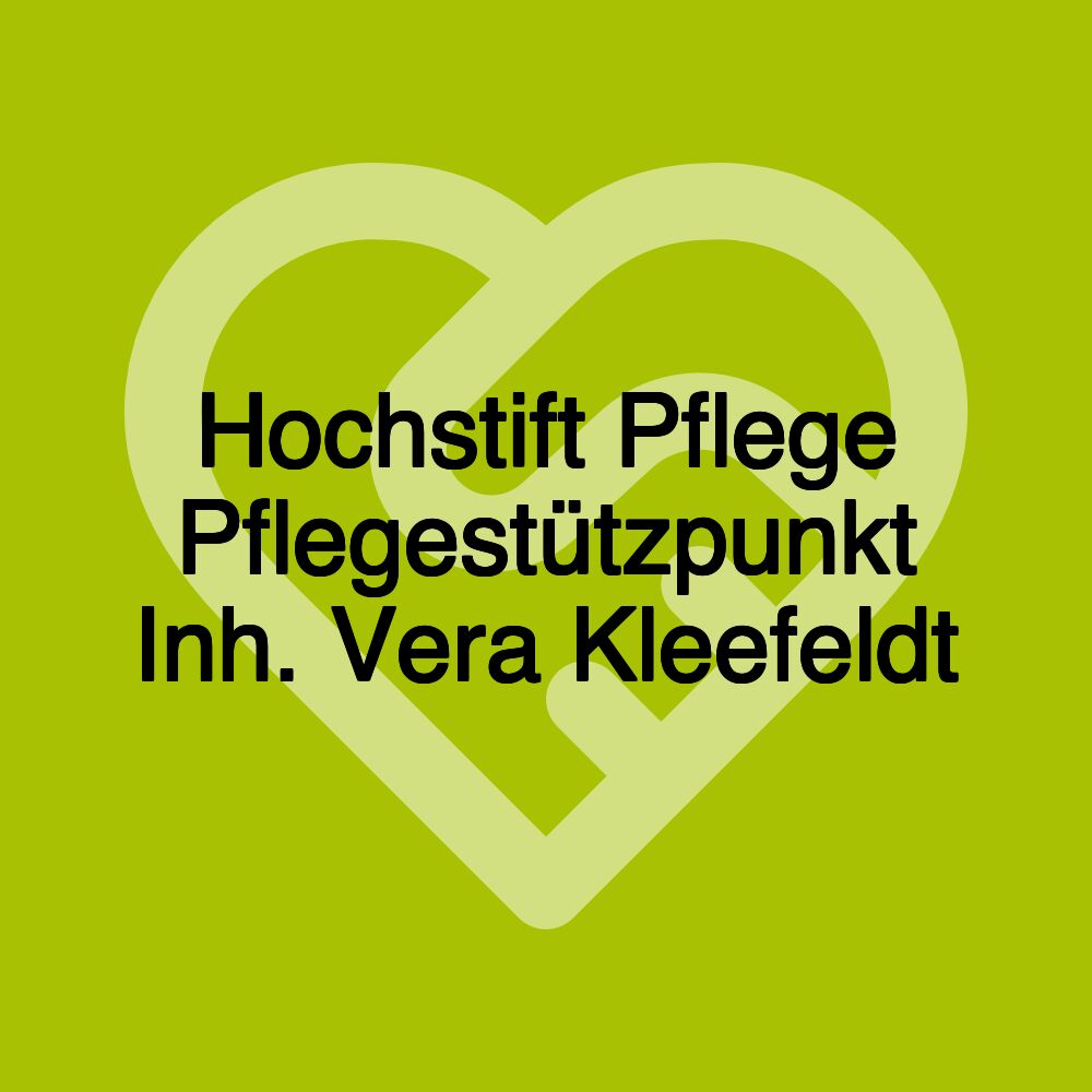 Hochstift Pflege Pflegestützpunkt Inh. Vera Kleefeldt