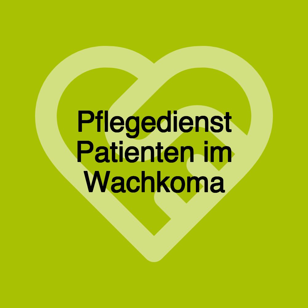 Pflegedienst Patienten im Wachkoma