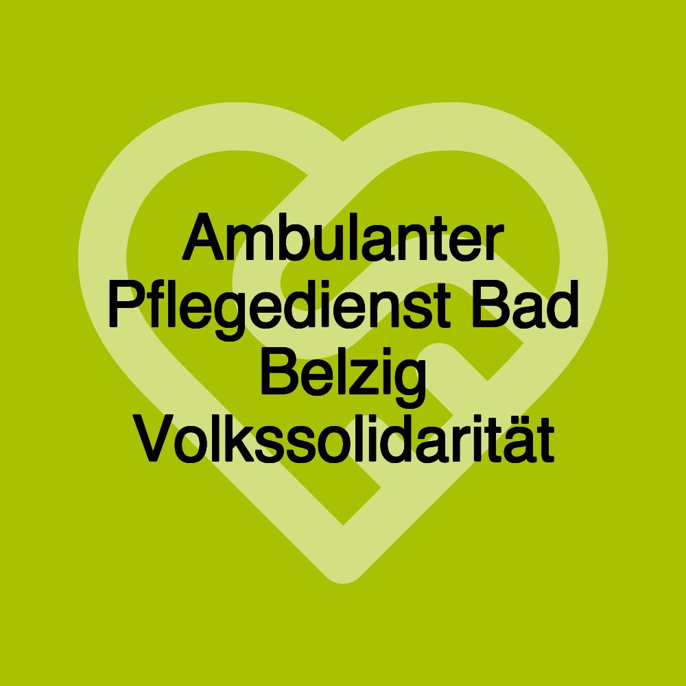 Ambulanter Pflegedienst Bad Belzig Volkssolidarität