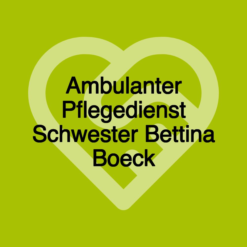 Ambulanter Pflegedienst Schwester Bettina Boeck