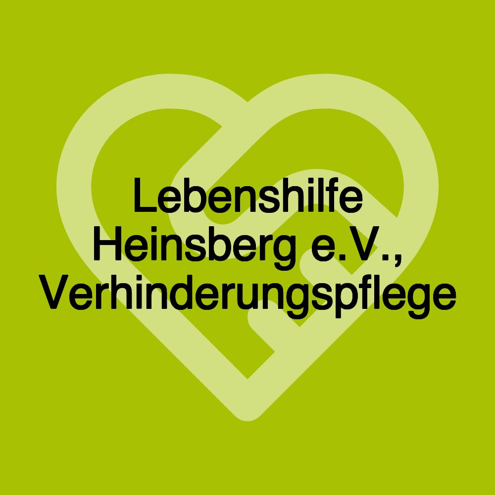 Lebenshilfe Heinsberg e.V., Verhinderungspflege