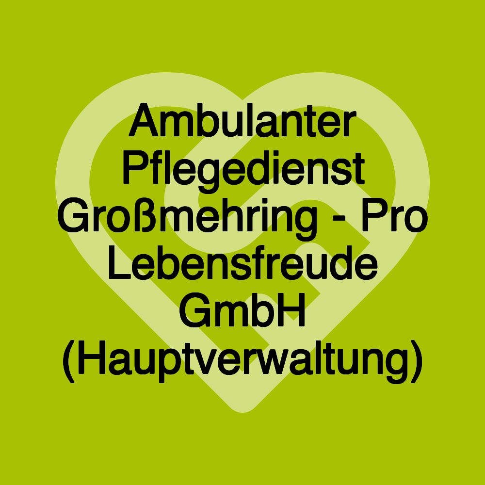 Ambulanter Pflegedienst Großmehring - Pro Lebensfreude GmbH (Hauptverwaltung)