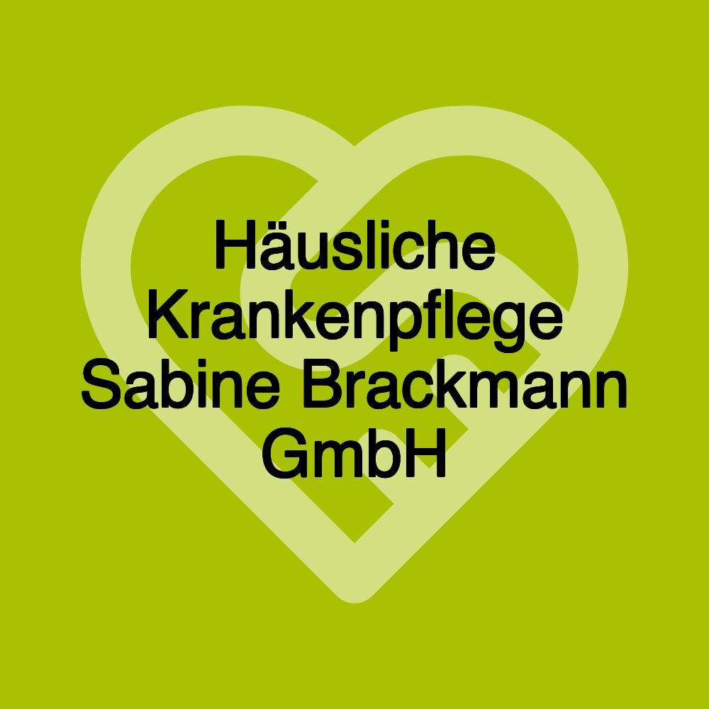 Häusliche Krankenpflege Sabine Brackmann GmbH