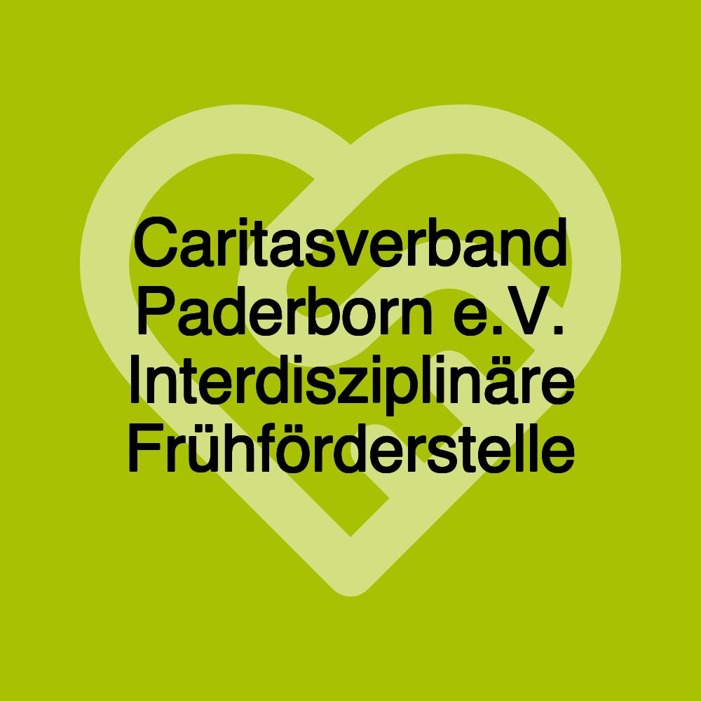 Caritasverband Paderborn e.V. Interdisziplinäre Frühförderstelle