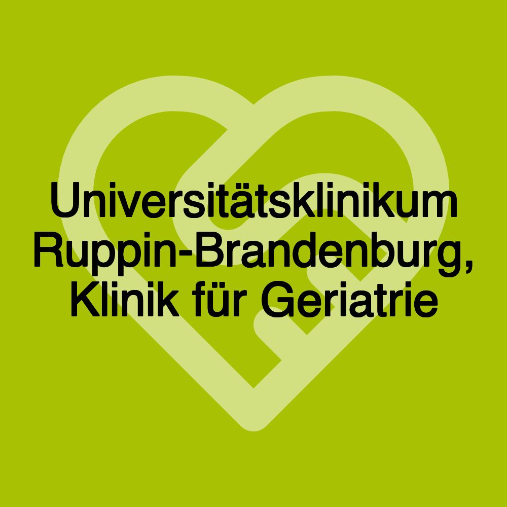 Universitätsklinikum Ruppin-Brandenburg, Klinik für Geriatrie