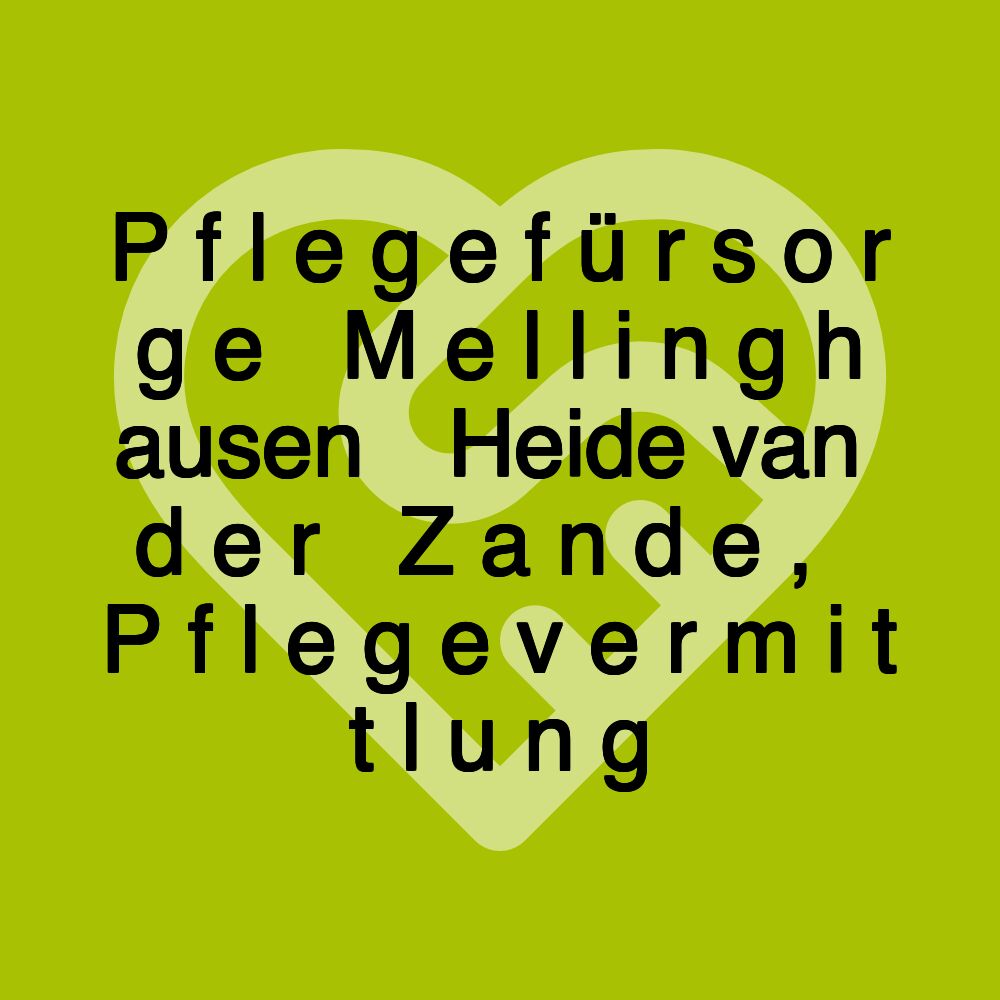 Pflegefürsorge Mellinghausen・ Heide van der Zande, Pflegevermittlung