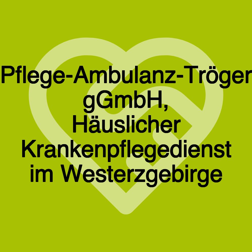 Pflege-Ambulanz-Tröger gGmbH, Häuslicher Krankenpflegedienst im Westerzgebirge