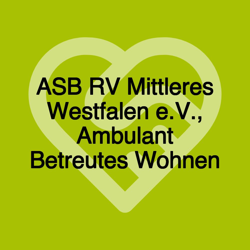 ASB RV Mittleres Westfalen e.V., Ambulant Betreutes Wohnen